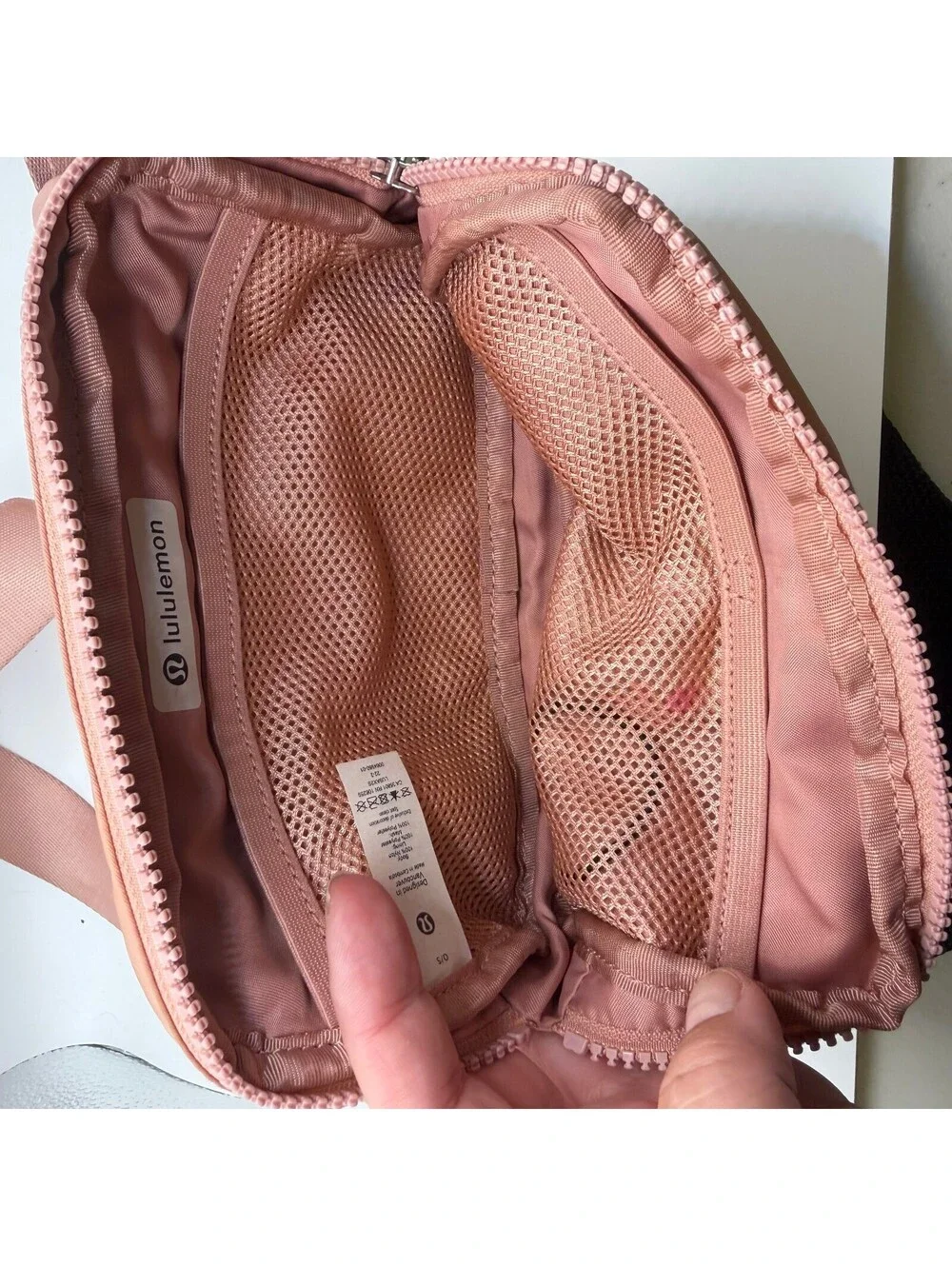 Lululemon Pink Waist Bag with Mesh Interior Pockets and Adjustable Strap